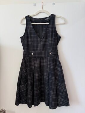 Reckless Check Mini Pinafore Dress